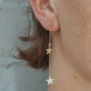 GOLD STAR DANGLING EARRINGS
